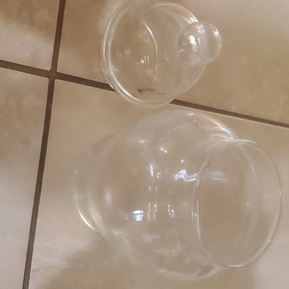Clear Glass Apocathery Vanity Jar with Lid 7.5in